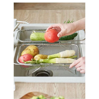 Escorredor De Pia Aluminio Ajustável Multiuso Alças Retráteis em Oferta na Shopee