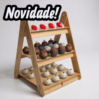 Escada para docinhos 3 Degraus em MDF em Oferta na Shopee