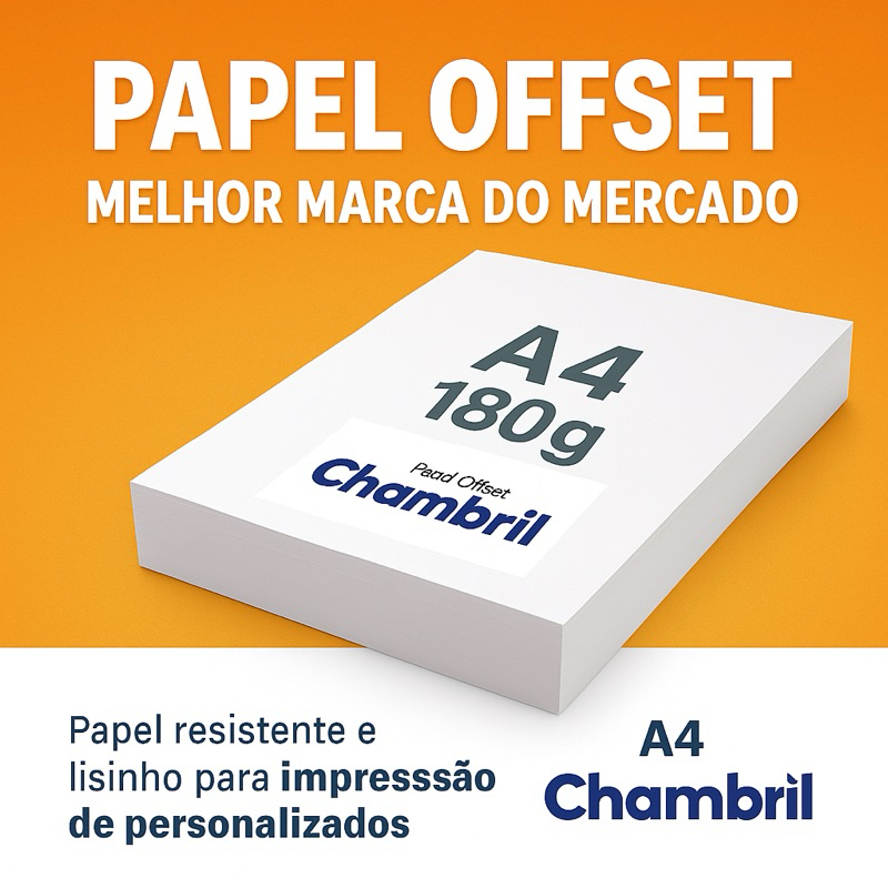 Papel Offset Chambril 180g A4. 100 folhas