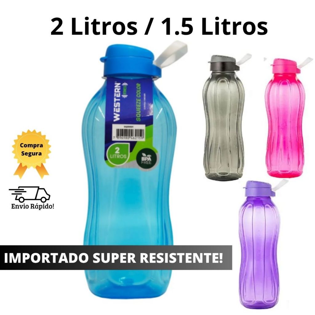 Garrafa Squeeze 2 Litros ou 1,5 Litros de Água Squeze Academia Esporte em Oferta na Shopee