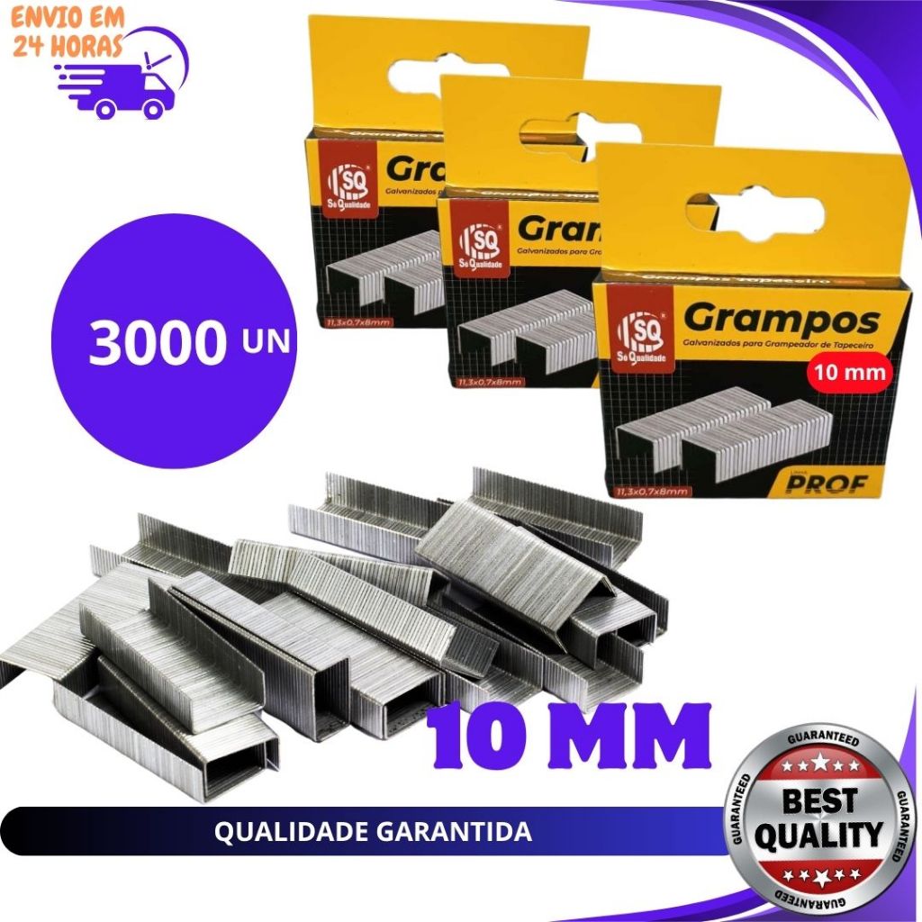 3000, 2000 ou 1000 MIL Un Grampos 10mm Galvanizado Grampeador Profissional Tapeceiro alta qualidade