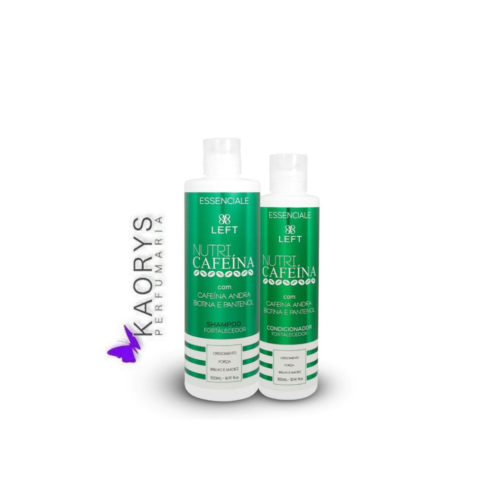 Mini Pack Essenciale Nutri Cafeína - Shampoo 500ml. + Condicionador 300ml. - Left.