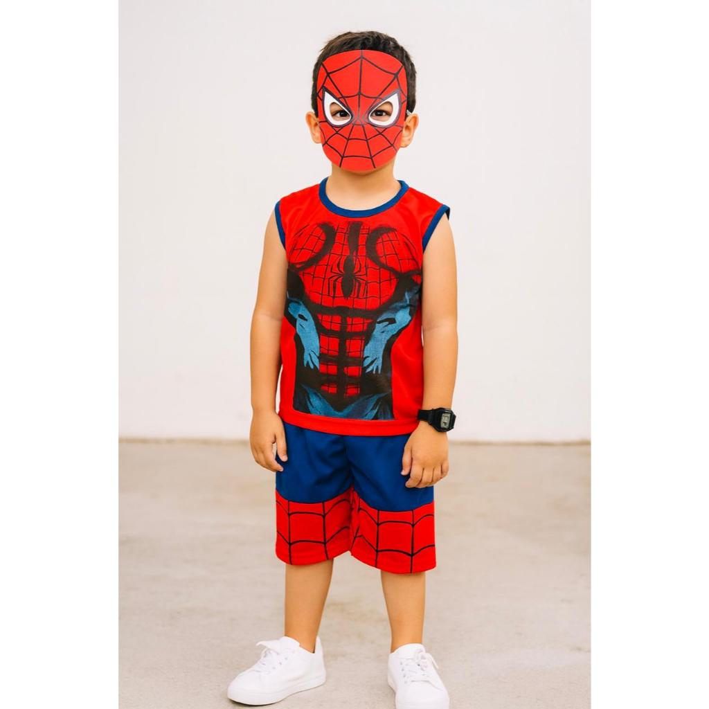 Conjunto Homem Aranha Infantil Masculina Conjunto Verão Menino Camiseta Regata + Bermuda — imagem 2 de 2