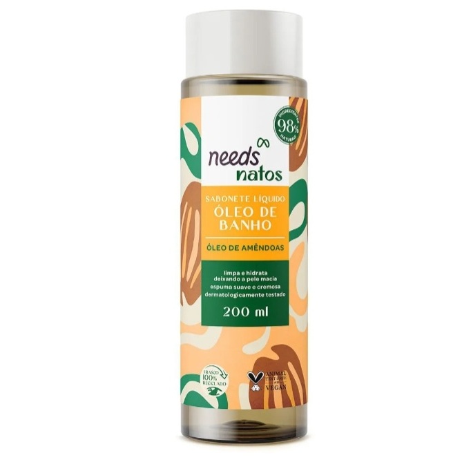 Sabonete Líquido Óleo de Banho Needs Natos Amêndoas 200ml