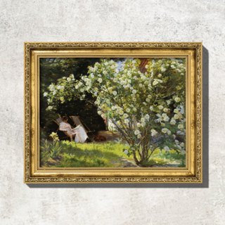 Quadro - Marie Kroyer Sentada no Jardim - Peder S. Kroyer - Moldura em Madeira em Oferta na Shopee