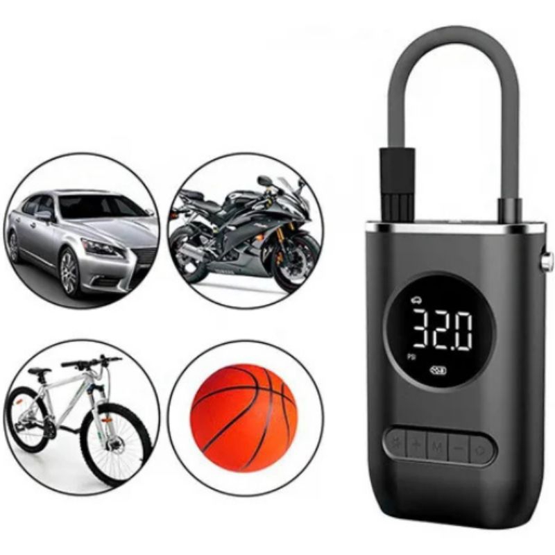 Compressor de ar Portátil elétrica. Calibrador para Pneu de bicicleta e moto e bola. Envio imediato