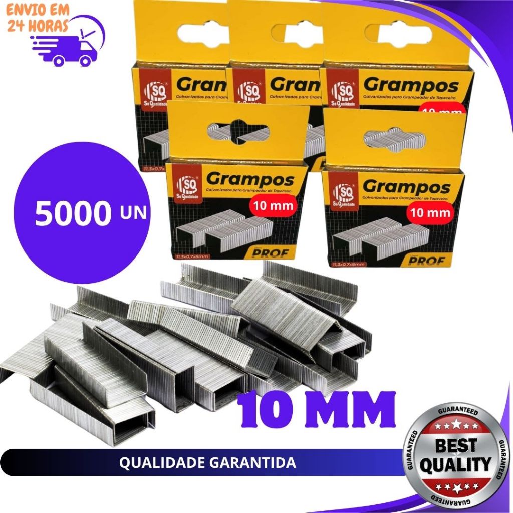 5000, 4000 OU 2000 MIL UN Grampos 10mm Galvanizado Grampeador Profissional Tapeceiro alta qualidade