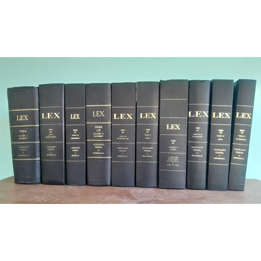 LOTE COM 10 LIVROS  DIREITO LEX CAPAS DURA PRETOS / ÓTIMO ESTADO / CADA LIVRO 23 X 16 CM /
