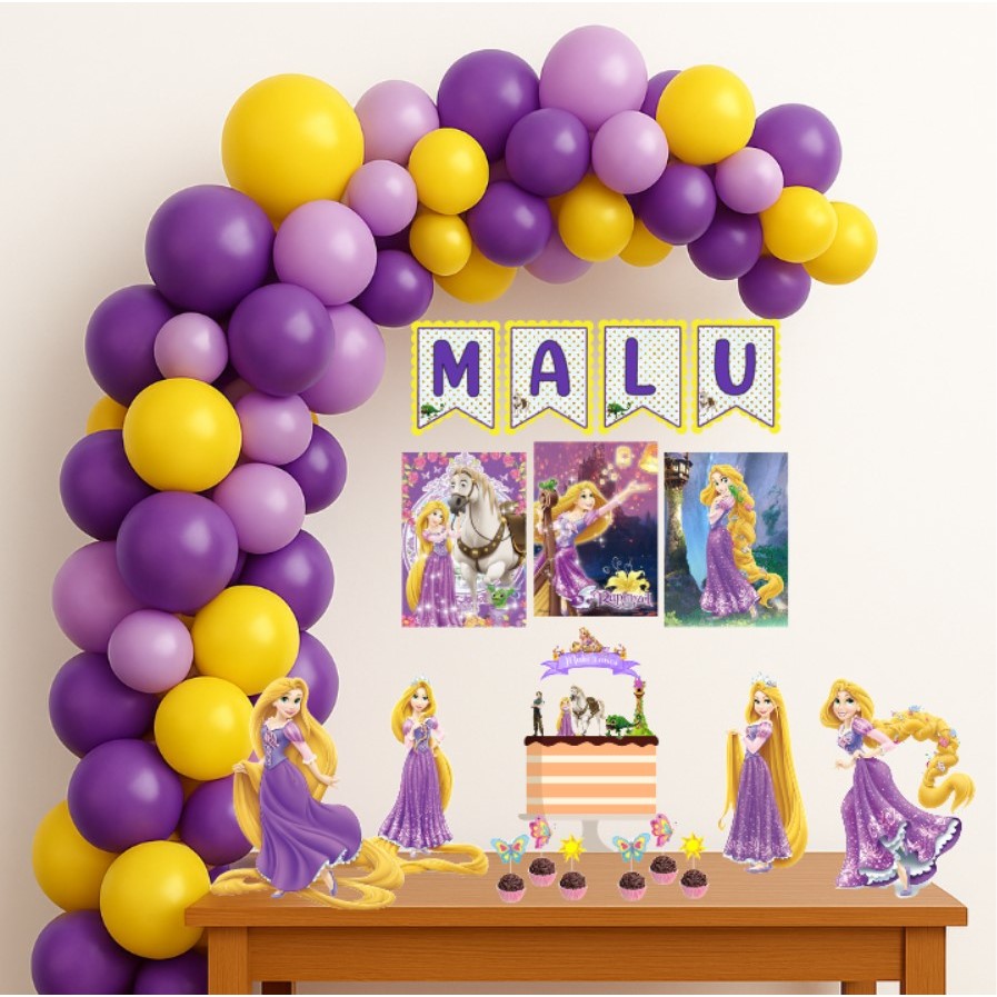 ENVIO RÁPIDO | Kit Festa Rapunzel Enrolados | Lembrancinhas Rapunzel | Personalizados Rapunzel | Aniversário Rapunzel