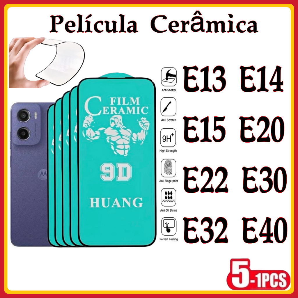 Película Cerâmica 9D 3D Motorola Gel Hidrogel Flexível E13 E14 E15 E20 E22 E30 E32 E40