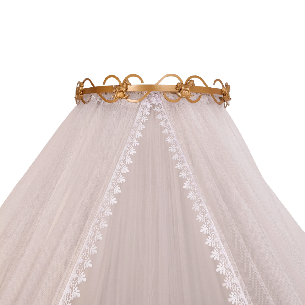 Dossel cavalinhos com mosquiteiro tule para berço