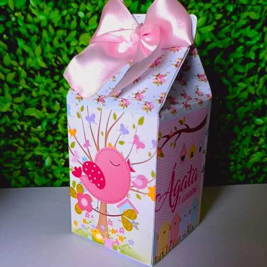 PEGUE E MONTE - Caixa Milk Personalizada Jardim Encantado | Kit Festa Infantil 10 a 50 un | Lembrancinha Aniversário
