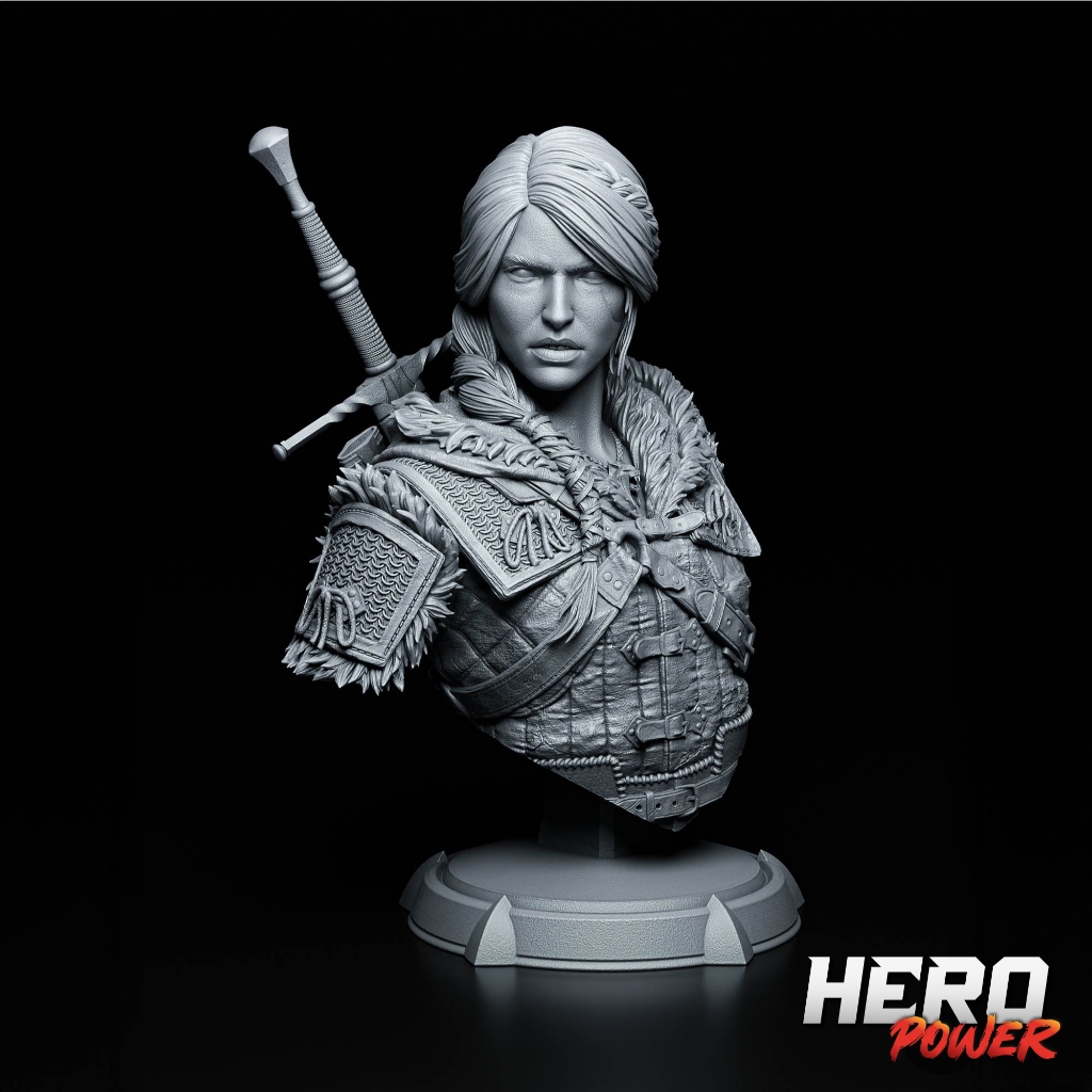 Busto Ciri | The Witcher | Miniatura Colecionável em Resina 14cm