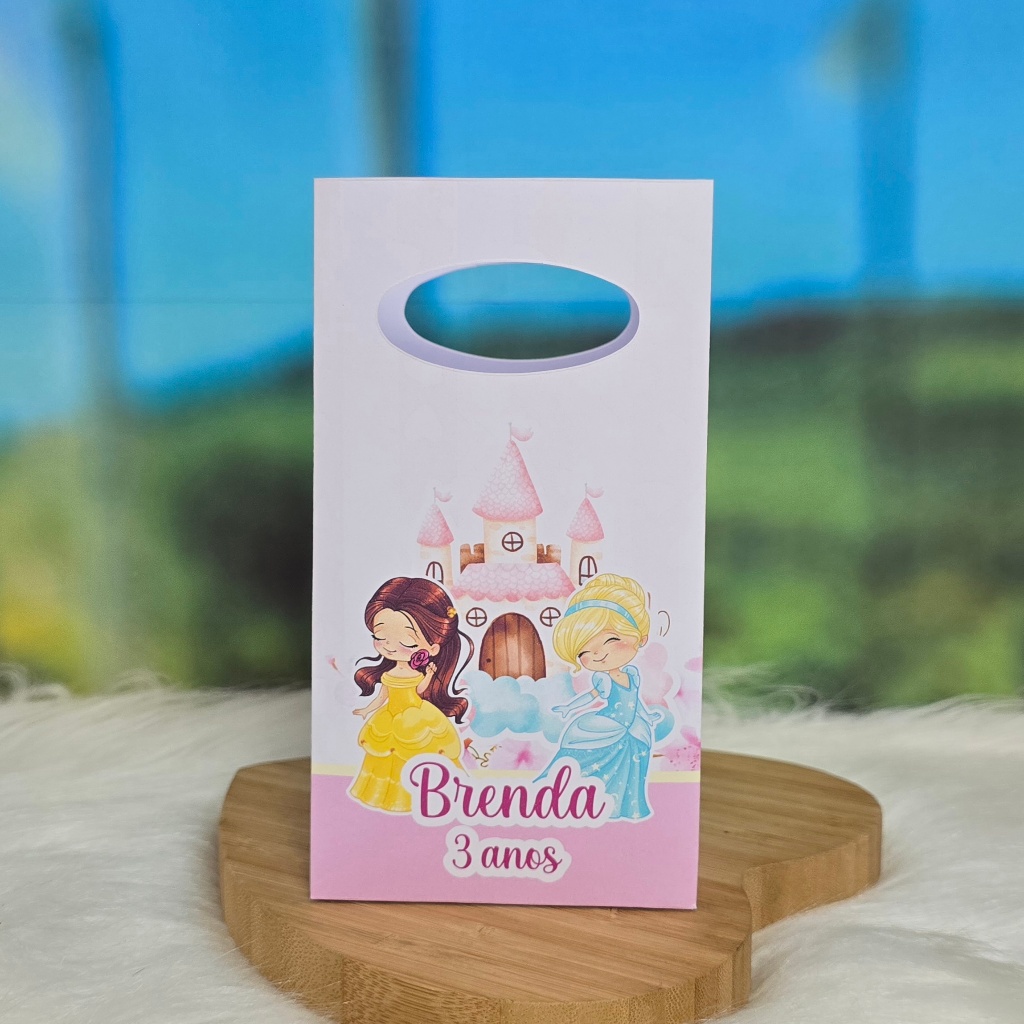 PEGUE E MONTE - Sacolinha Surpresa Personalizada PRINCESAS CUTE BABY  - Lembrancinha para festa