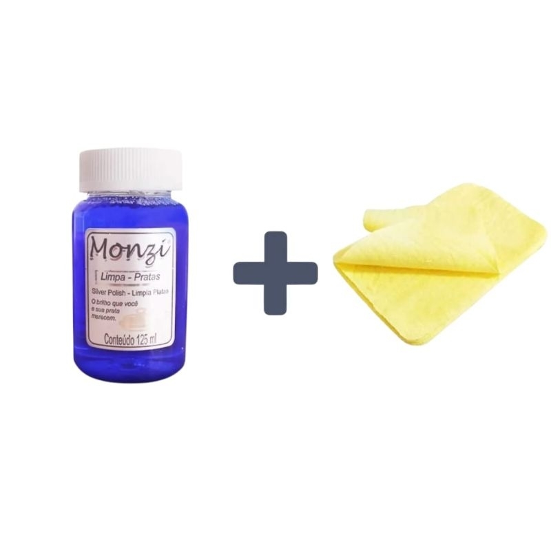kit Limpa Pratas Monzi 125ml + flanela