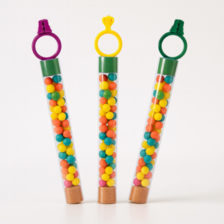 Tubo de Balas Coloridas Com Anel C/50 - Fumy em Oferta na Shopee