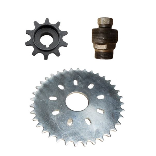 Kit Coroa 36 Dentes + Pinhão + Saca para Bicicleta Motorizada
