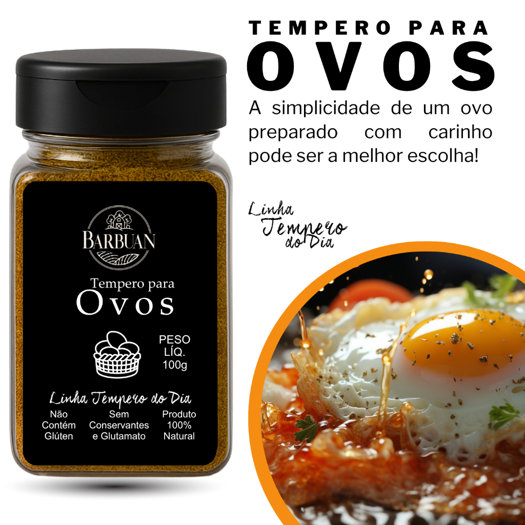 Tempero especial para Ovos 100% Natural Pote 100g - Barbuan Casa de Sabores em Oferta na Shopee