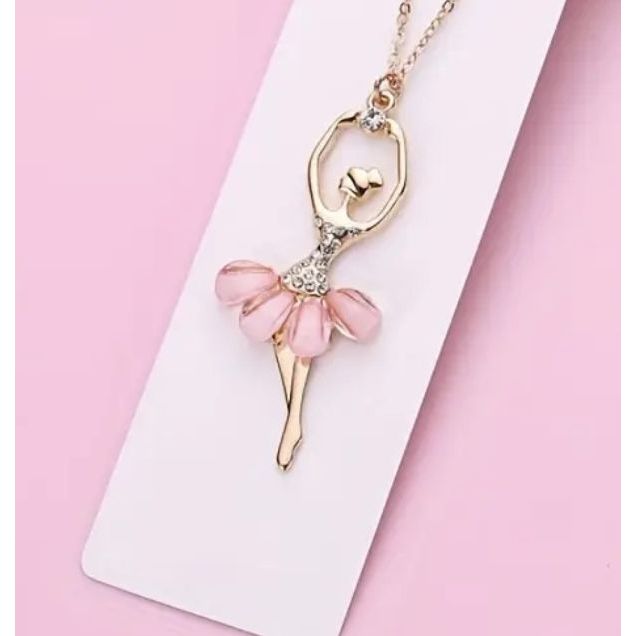Colar Pingente Bailarina Acessório Feminino Colar Ballet CodP57 Colar Feminino Elegante Casual Moda Fashion para Mulhere