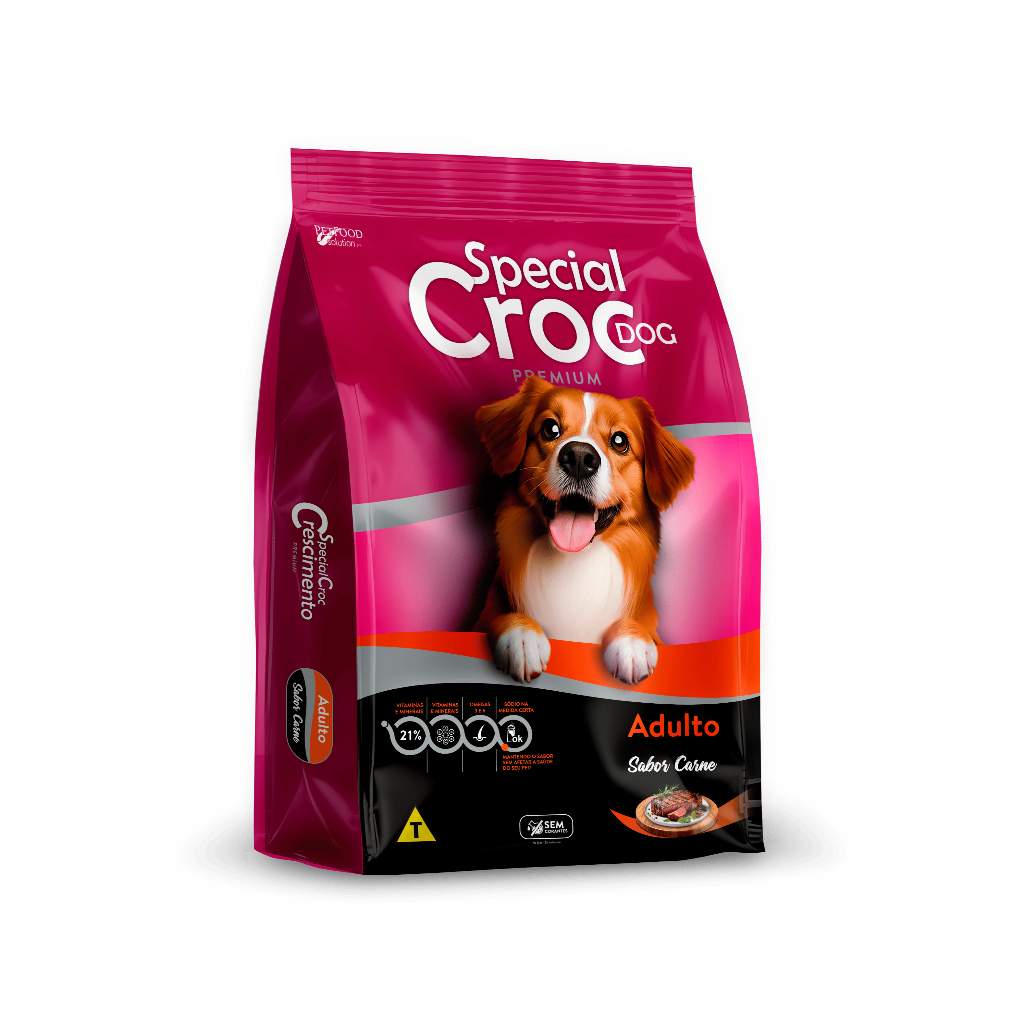 Special Croc Dog Carne Relançamento marca  15kg (Preço Promocional ate durar estoque)