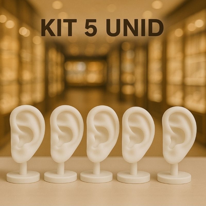 Expositor de Brincos em Formato de Orelha com 3 Furos – Ideal para Joias e Piercings