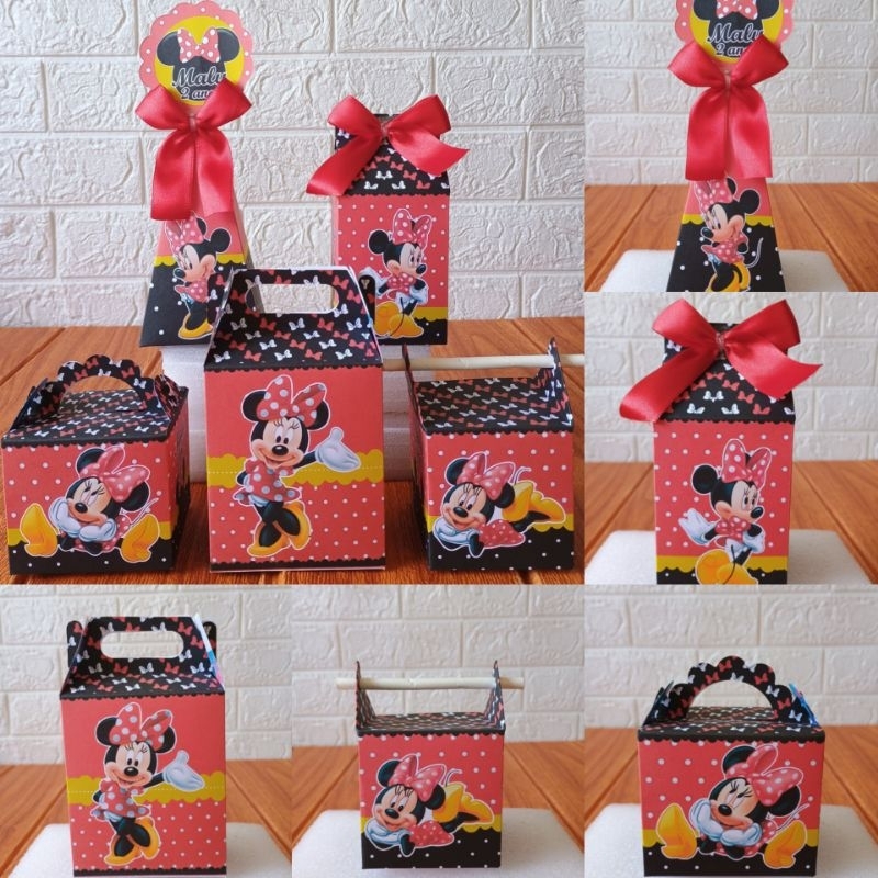 PEGUE E MONTE - Caixinhas Personalizadas Minnie Vermelha para aniversário/ Kit Caixinhas Lembrancinhas Festa