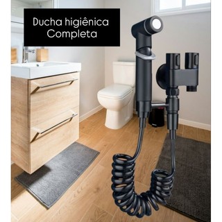 Ducha Higiênica para Banheiro com Registro Metal Duas Saidas Alta Qualidade Chuveirinho  completa flexível 1/4
