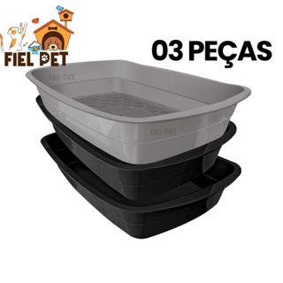 Caixa de Areia para Gato Bandeja Higiênica Furba Sanitária Areia Gatos Small MEC Pet com 3 Peças em Oferta na Shopee