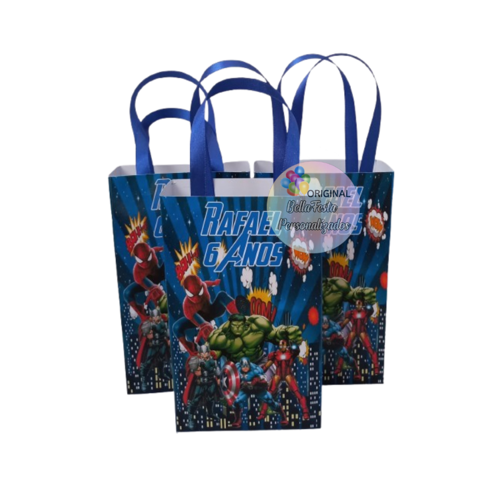 sacolinha surpresa personalizada heróis em Oferta na Shopee