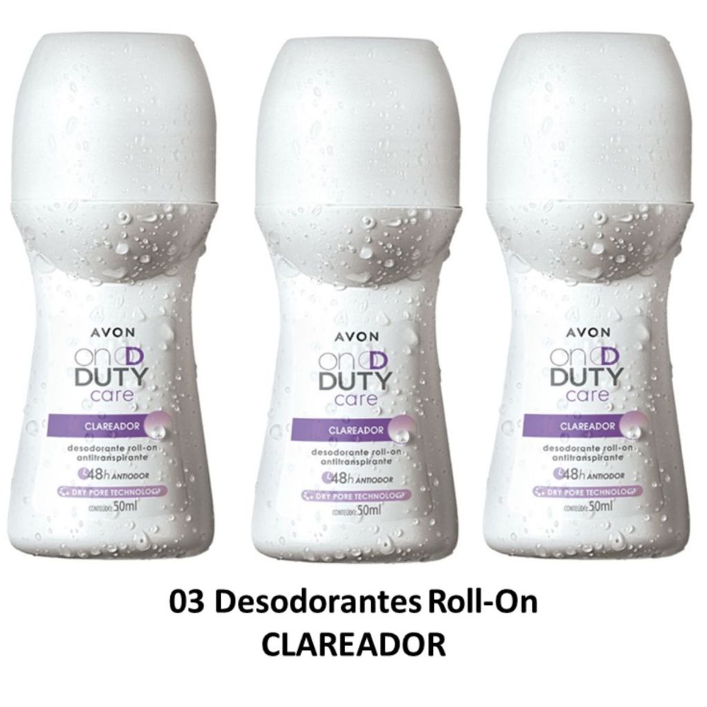 Kit com 3 unidades Desodorante Roll-On On Duty Clareador 48ml - Feminino em Oferta na Shopee