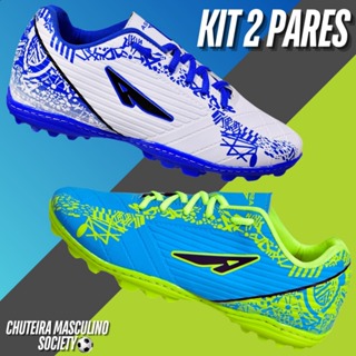 2 Pares Chuteira Masculino Gramado Sintetico Adulto Promoção Society Leve Macio Confortável em Oferta na Shopee