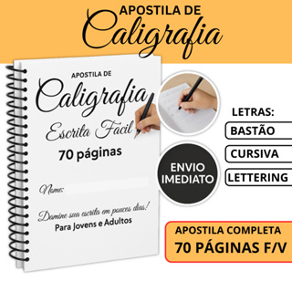 Caderno de Caligrafia para Jovens e Adultos + Caneta Ponta Fina Para Praticar Grátis em Oferta na Shopee