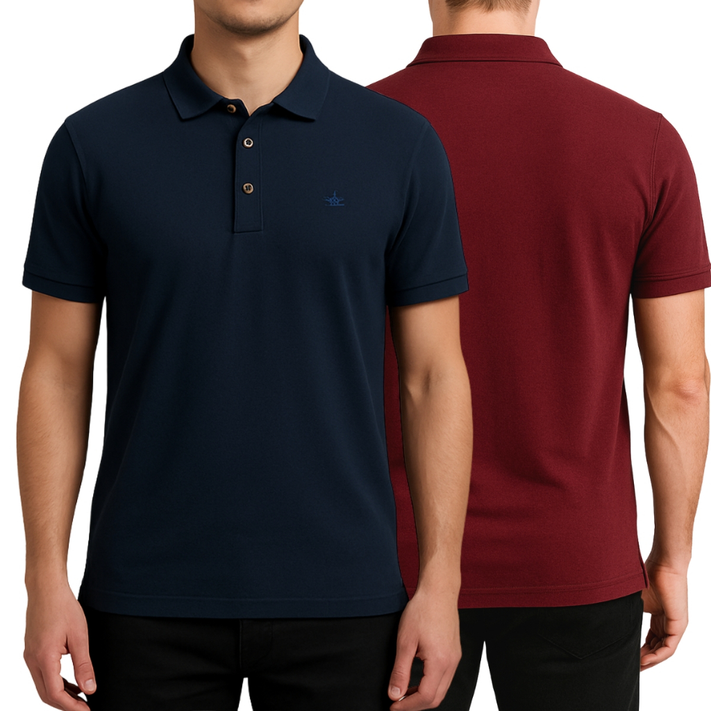 KIT 2 CAMISETAS POLO CAMISA ALGODÃO PIQUET BASICA