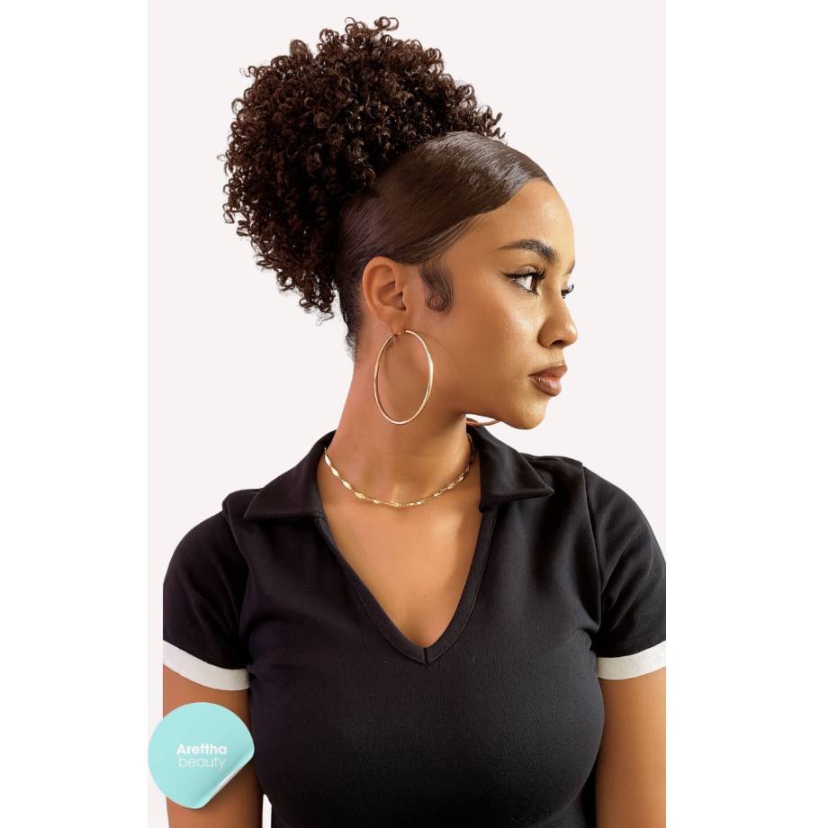 Afro puff fibra orgânica cacheado volumoso em Oferta na Shopee
