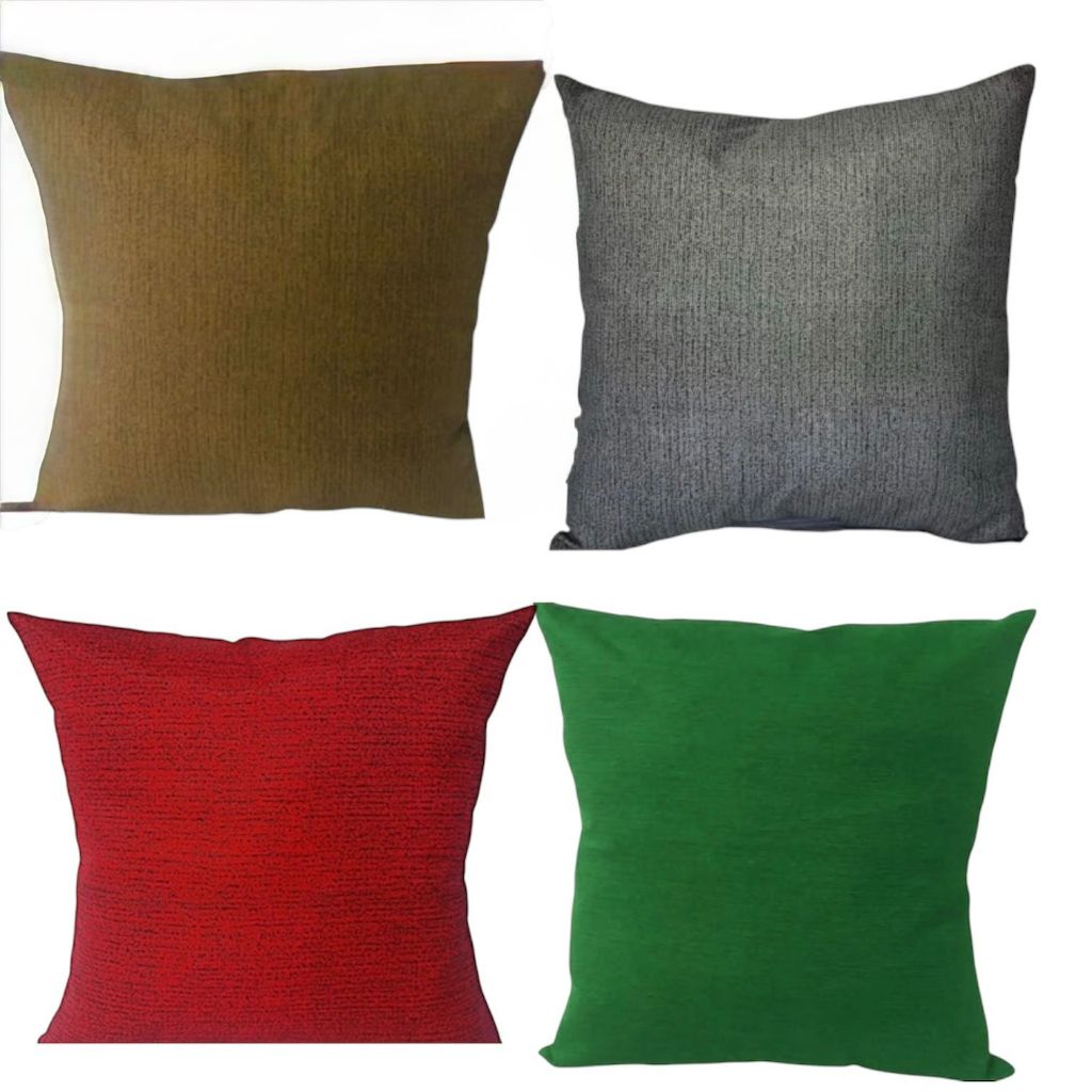 Kit 12,15 e 20 Capas Almofadas 45x45 Cm Vermelha Lisas, Cinza Lisa, Verde Lisas e Marrom Lisa
