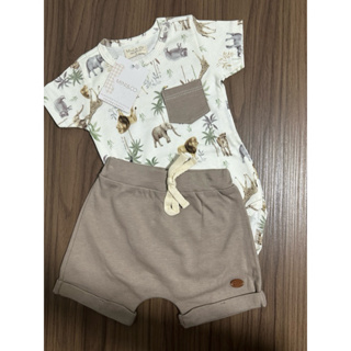 Conjunto Body Calca ou Body e bermuda Mini&Co Bebê Menino TAM P em Oferta na Shopee
