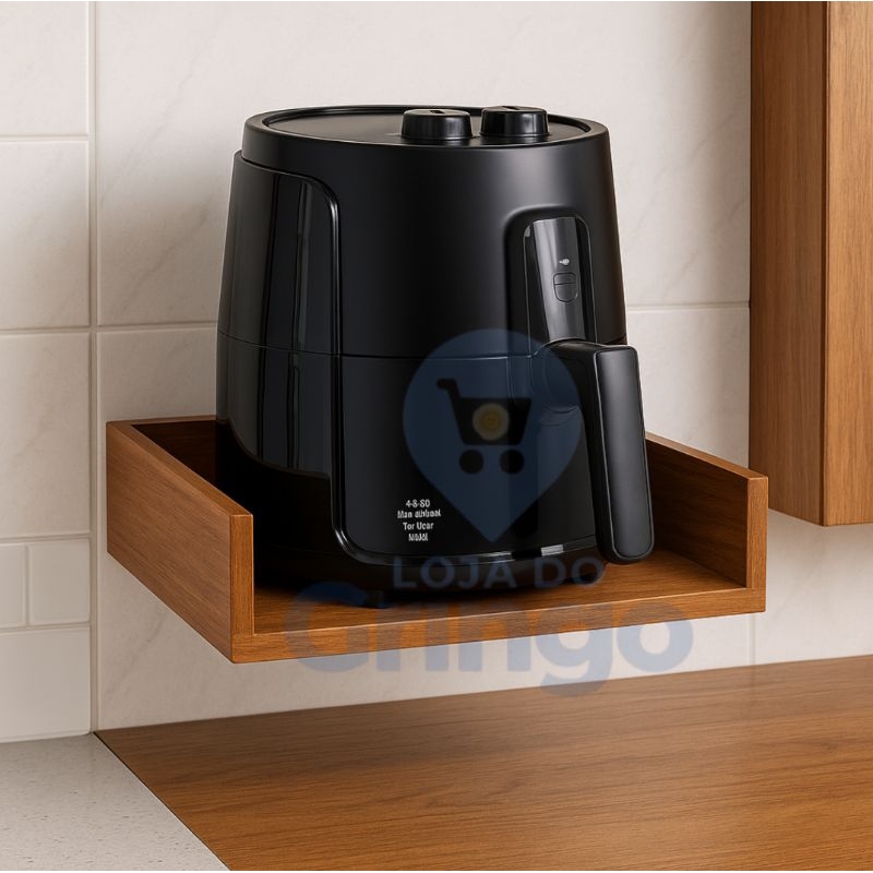 Suporte Para Air Fryer e Cafeteiras Prateleira Nicho Suspenso Cozinha MDF