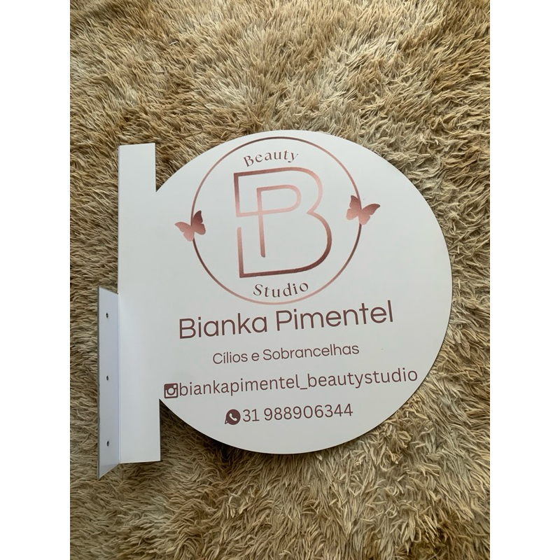 Placa Painel Fachada Loja 50x 60x Cm Com Seu Logotipo Frente E Verso Uso Interno Externo Letreiro Comércio