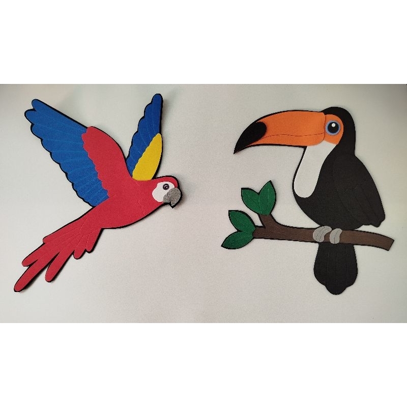 Aplique Aves de EVA para Painel Tucano Arara