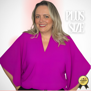 Blusa Plus Size Feminina Soltinha com Manga em Oferta na Shopee