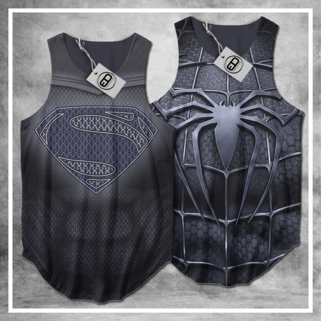 Kit com 2 Camiseta Masculina Longline Super Herois