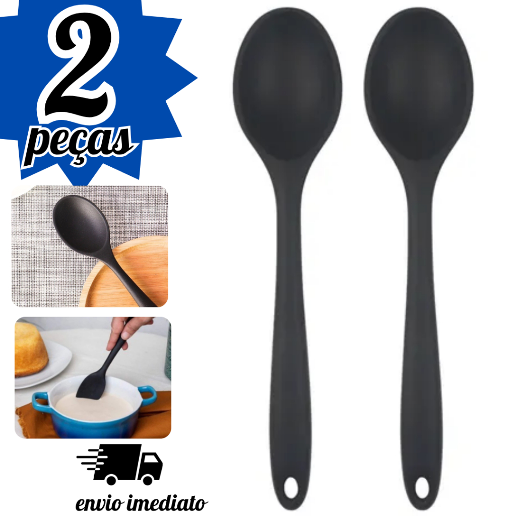 Colher de Arroz Silicone Utensílios Cozinha Antiaderente não Risca Panela Linha Premium