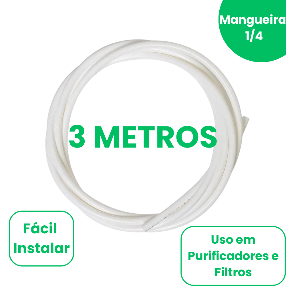 Mangueira 1/4 Para Filtro Purificador Bebedouro - Mangueira 6,35mm Atóxica