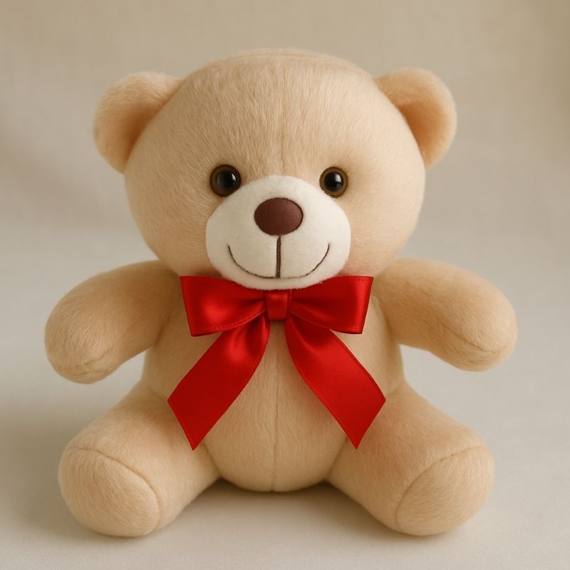 URSO DE PELÚCIA COM LAÇO 24CM PARA DECORAÇÕES, CESTAS E PRESENTES