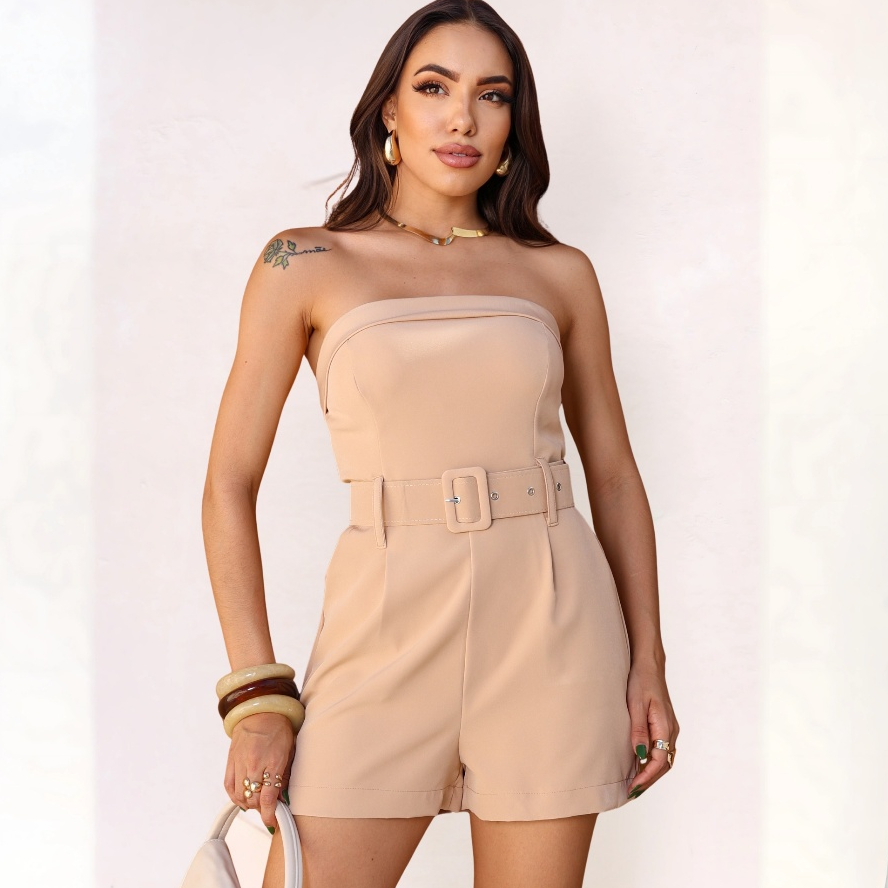 Macaquinho Feminino  Alfaiataria em Oferta na Shopee