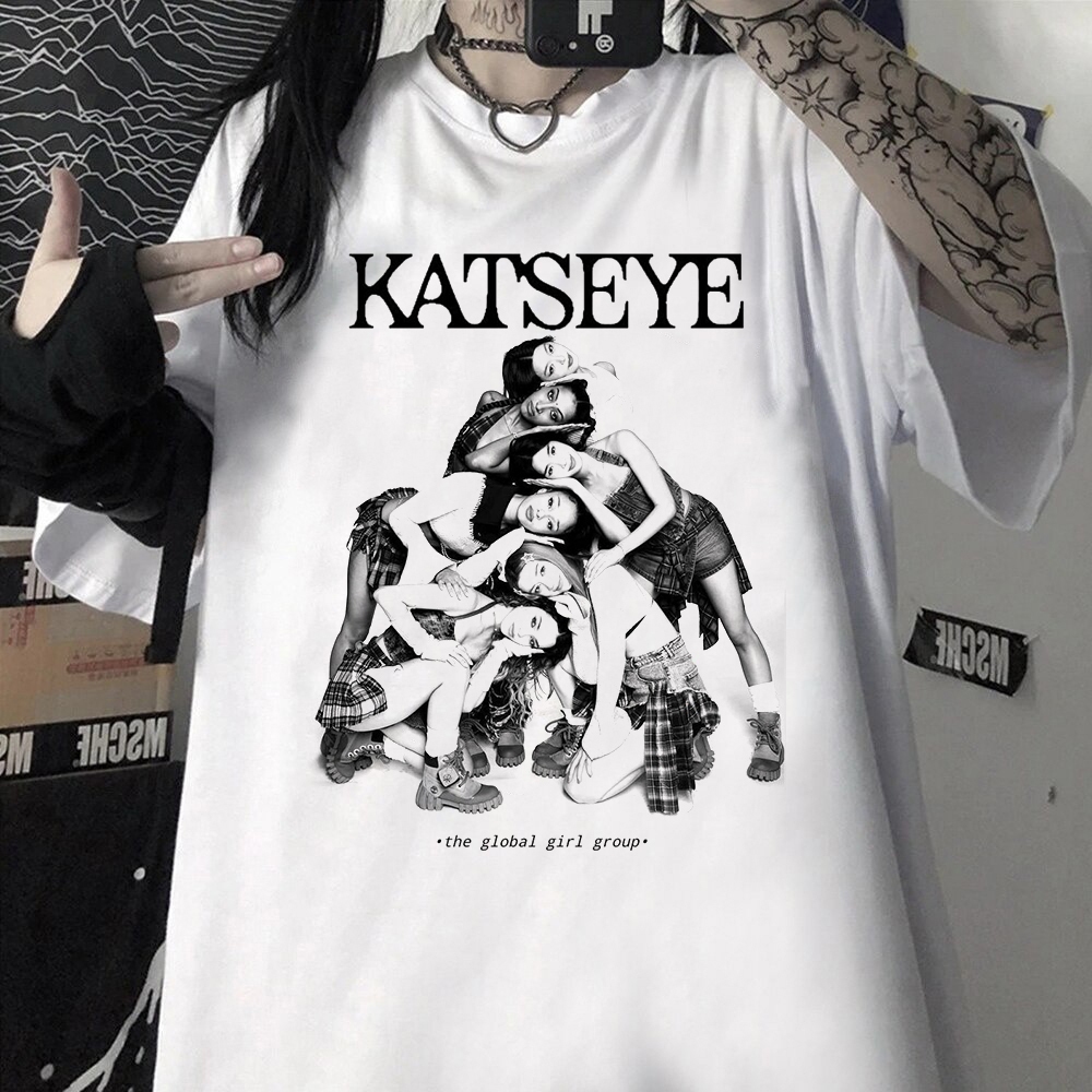 Camiseta Katseye Pop Group Blusa Unissex 2025 Manon, Daniela, Sophia, Megan, Lara e Yoonchae
