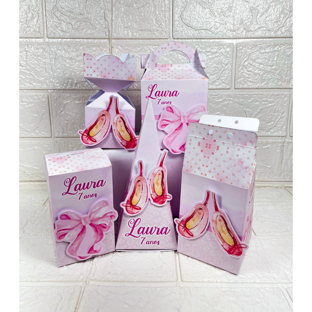 Kit Personalizados Bailarina Lembrancinhas Caixinhas para Festa De Aniversário
