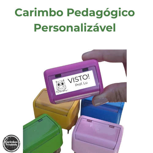 Carimbo Pedagógico Personalizável l Professores l Visto l Faltou l Trodat 3911