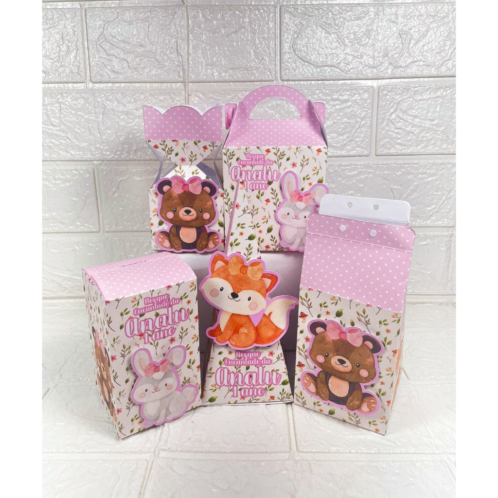 Kit Personalizados Bosque Encantado Lembrancinhas Caixinhas para Festa De Aniversário