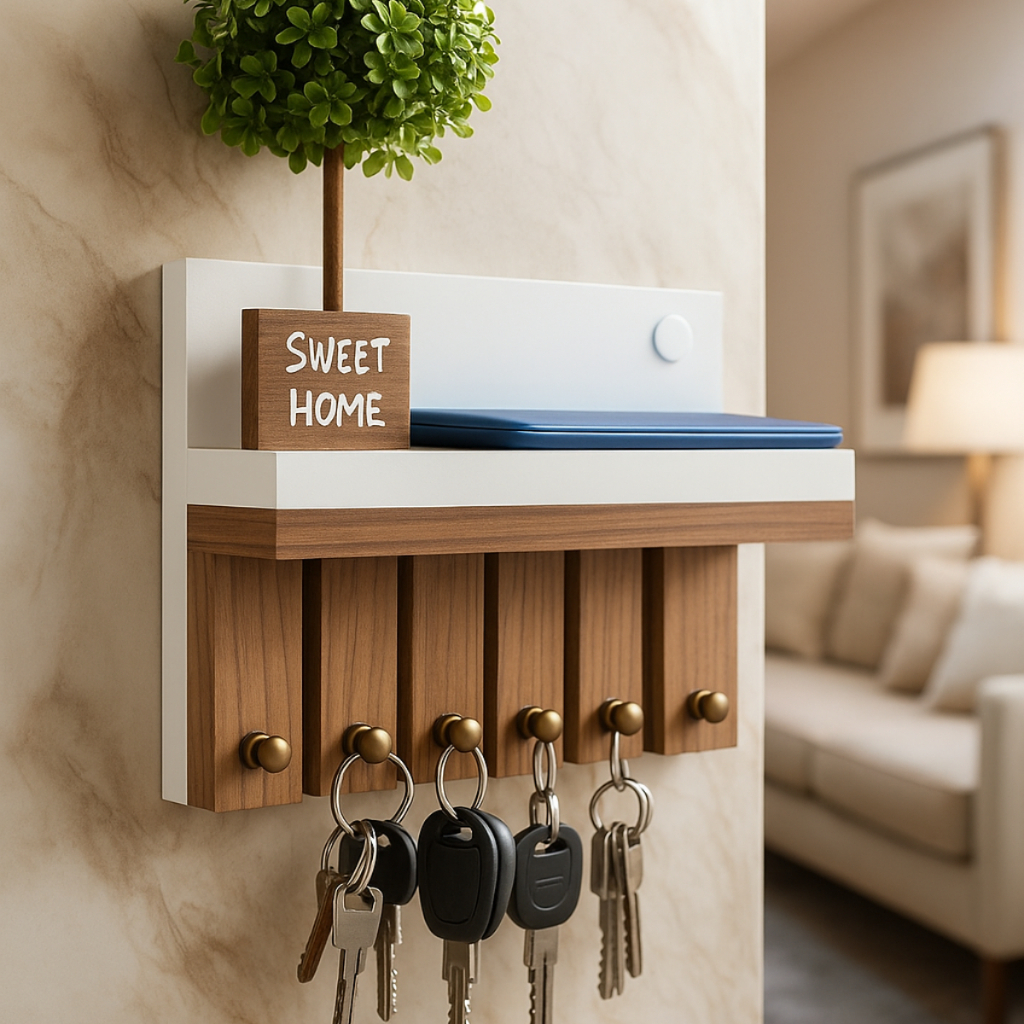 Porta Chave De Parede Ripado Com Prateleira Em Mdf em Oferta na Shopee